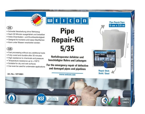 Weicon pipe repair - weicon, repair-kit